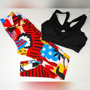 Adidas Sports Bra and Legging Set size Small